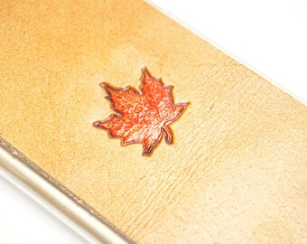 Leather iPhone X Case | Autumn Maple Leaf