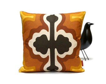 Mid Century Throw Pillow | Cushion Cover | Retro Accent Pillow | Designer Pillow | Handmade with Love from Vintage Fabric by EllaOsix