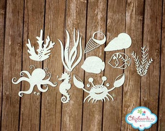 Chipboard scrapbooking sea