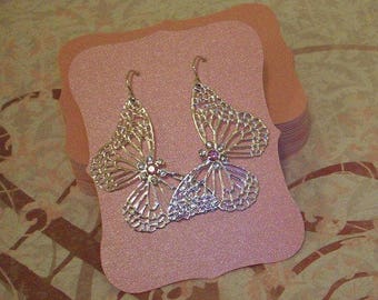 Pearlized pink Earring Display Cards, Jewelry Card, Earring Card, Jewelry Display