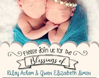Baby Blessing Invite, LDS, Baby, Printable