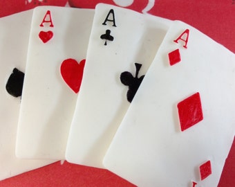 Fondant Poker, Fondant Cards, Poker, Edible Playing Cards, Poker Cake, Cake Topper Playing Cards, Edible Poker Cards