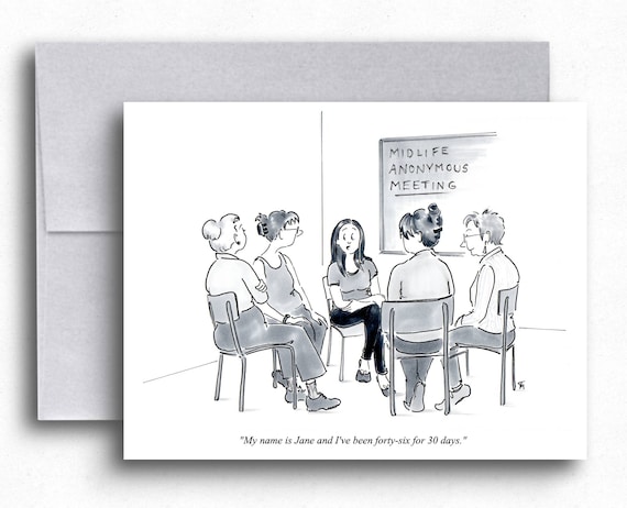MidlifeKrise Cartoon Grußkarten Mitte Leben Krise Alter