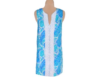 Blue Paisley Shift Dress
