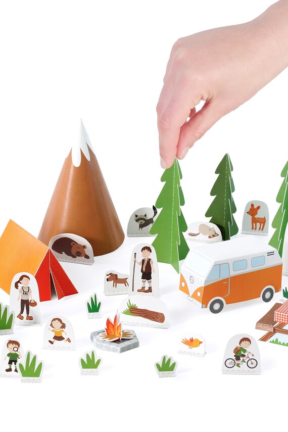 Camping Paper Toy DIY Paper Craft Kit Papercraft Kids