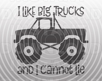 Monster Truck SVG File,I Like Big Trucks SVG,Toddler Boy T-shirt svg -Commercial & Personal Use- Cricut,Silhouette,Cameo,Iron on Vinyl