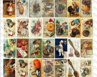 Thanksgiving Postcards Digital Download Collage Sheet