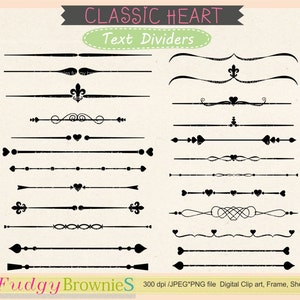 ON SALE Digital Text Divider, swirl, digital scrapbooking border. Text divider-02, wedding cards, Instant Download