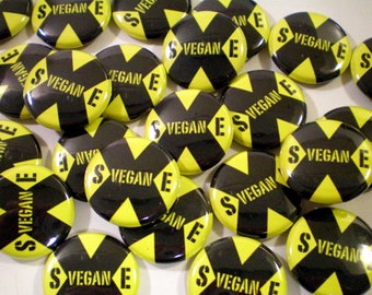 Vegan Straight Edge sXe Animal Rights Activism pin back button badge set of 3