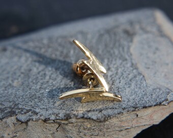 Lightning storm thunderstorm earrings in gold