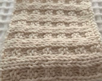 Dish Cloth / Wash Cloth Hand Knitted All Cotton Pastel colours