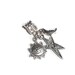 Antiqued Silver Sun, Moon, and Star Large Hole Dangle Bead for European Style Charm Bracelets, Necklaces, Lead, Nickel Free, European Charms