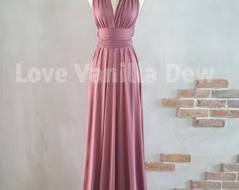 Bridesmaid Dress Infinity Dress Plum Floor Length Maxi Wrap Convertible Dress Wedding Dress