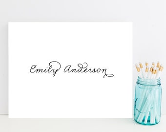 Classy, Script Customized Stationery - Black and White Personalized Stationary