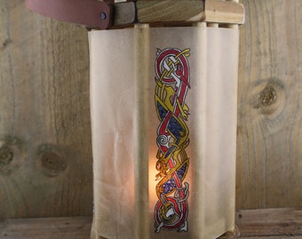 Celtic painted Lantern candle lantern