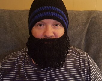 Crochet Bearded Beanie/ any size or color