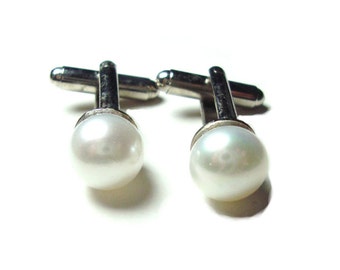 genuine 10mm pearl cuff links