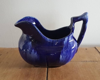 Australian Bendigo Pottery Canadian Ware Blue Drip Glaze Milk Or Gravy Jug