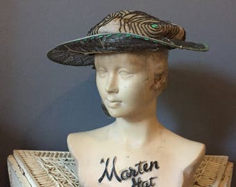 1920s hat with wide brim