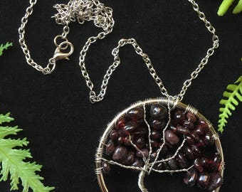 Garnet Tree of Life Necklace