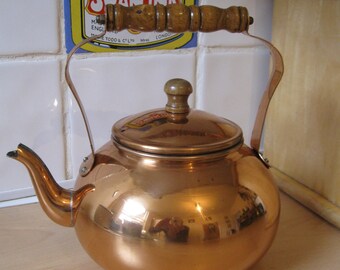 Large copper kettle vintage coffee / tea pot