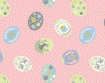 Lewis & Irene Salisbury Spring | A208.2 Painted eggs on pink | By the yard