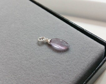 Wire - Wrapped Charm Pendant - Light Amethyst, High Quality, Gemstone, Semi-precious Stone - ADD ON Pendant/Charm