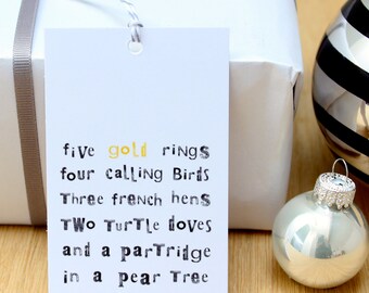 Five Gold Rings... Christmas Gift Tags