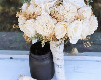 Wedding Bouquet, Winter Bouquet, Fall Bouquet, Spring Bouquet, Sola Bouquet, Rustic Wedding, Alternative Bouquet