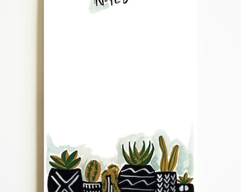 To Do List Pad, Cactus Notepad, Desk Organization, Notepad, List pad