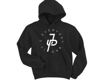 Jake Paul Circular It's Everyday Bro JP Black Hoodie Team 10, Kids Youth & Adults top sweater