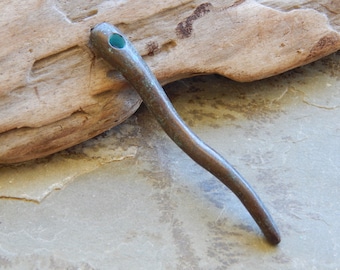 54mm Long Dangle Green Patina Verdigris Greek Mykonos Casting Pendant, 1 PC (INGOM58)