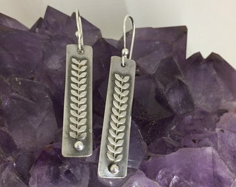 Silver leaf earrings