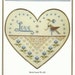 Love Heart Bird Small Counted Cross Stitch Pattern FROM THE HEART Soft Blue/Brown Colors - Plum Pudding NeedleArt