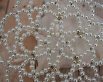 White Pearl Kippah - Women Beaded Kippah - Temple Head Covering - Women Beaded Yarmulke.