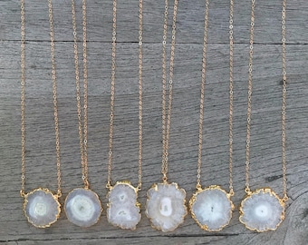 Solar Quartz Gold Necklace // Solar Quartz Necklace