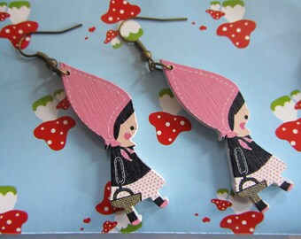 Pink Riding Hood earrings