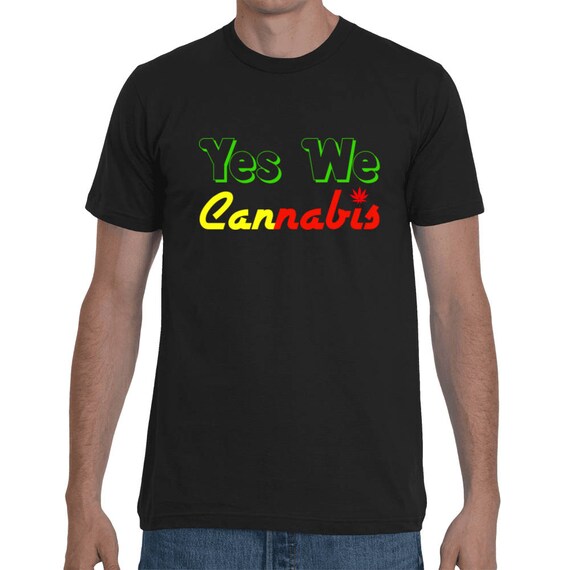Yes We Cannabis Funny Weed 420 Legalization Marijuana Gift tee Short-Sleeve reggae reefer legal rasta legalize it Unisex Red Yellow Green T-