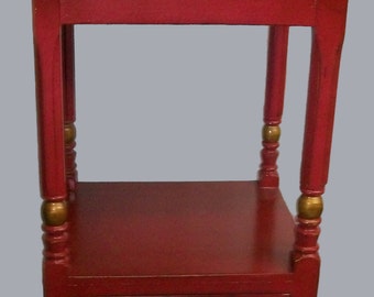 Shabby Painted Antique Wash Stand Red
