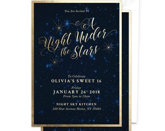 Starry Night Birthday Invitations 8