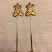Set of 2 Gold Teddy Bears Counting Marking Pins Stitch Markers Knitting Cross Stitching-Cross Stitch-Hand Embroidery-Needlepoint