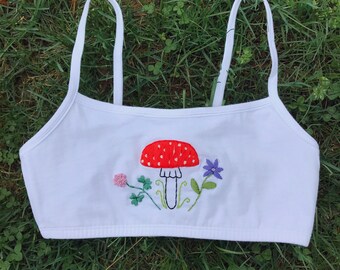 Floral amanita bralette