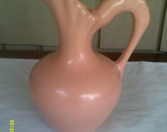 Vintage Pink Pottery Vase, Pink Vases, Handled Pink Vase, Vintage Pottery Vase, Pottery Vases, Pink Decor Vase, Mauve Pottery Vase