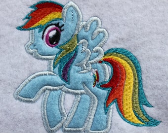 Rainbow Pony Embroidery Design