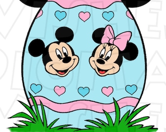 easter mickey and minnie mouse