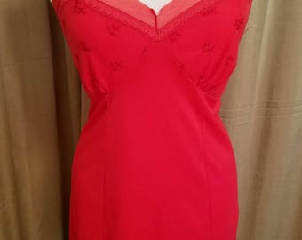 1950s RARE Phil-Maid Red Dress Slip