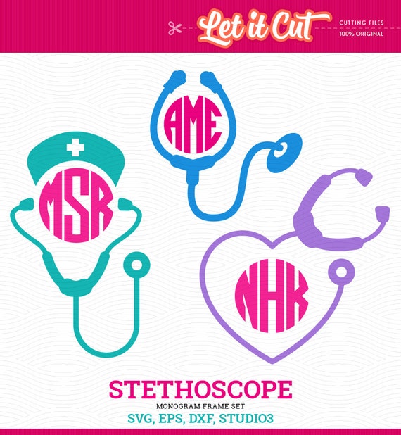 Download Stethoscope Medical Monogram Frames SVG EPS DXF Studio3