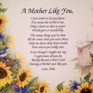 Mother son poem | Etsy