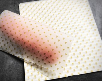 50 sheet gold heart cake wax Wrapping Paper,Nougat wrapping Paper, food wrapping Paper,candy paper