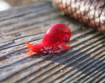 Snail glass sculpture GLASS SLUG lampwork Glass Snail Handcrafted